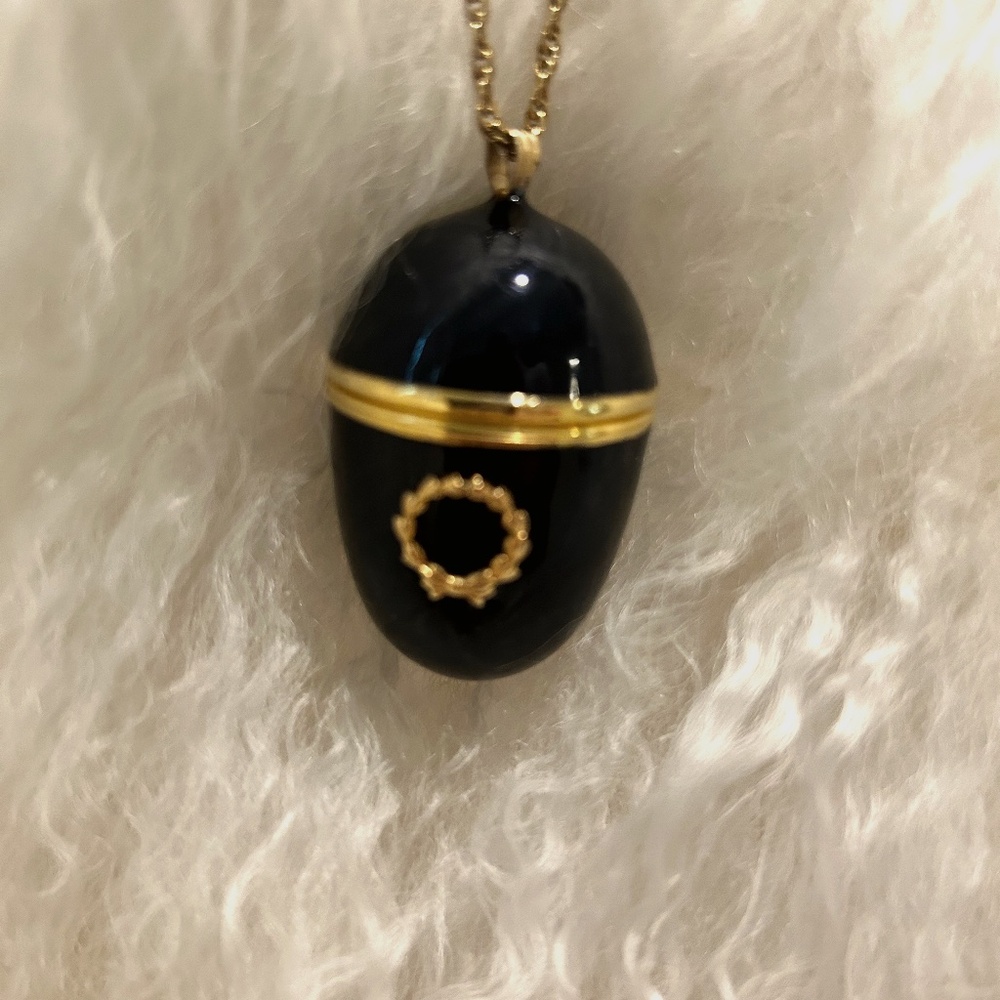 Vivian Alexander Egg Necklace with Clock